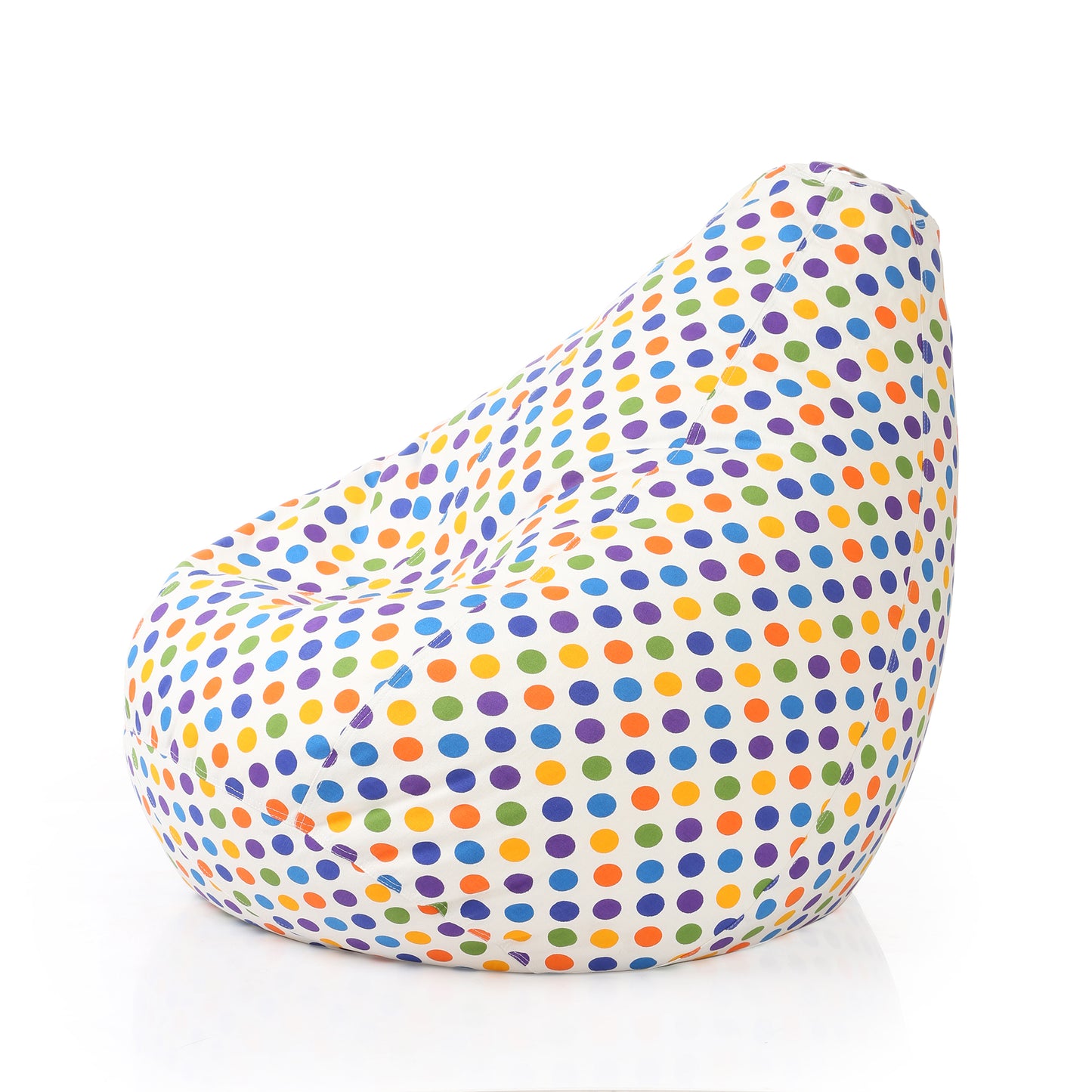 Style Homez Classic Cotton Canvas Polka Dots Printed Bean Bag Jumbo SAC  Size with Bean Bag Refill Fillers