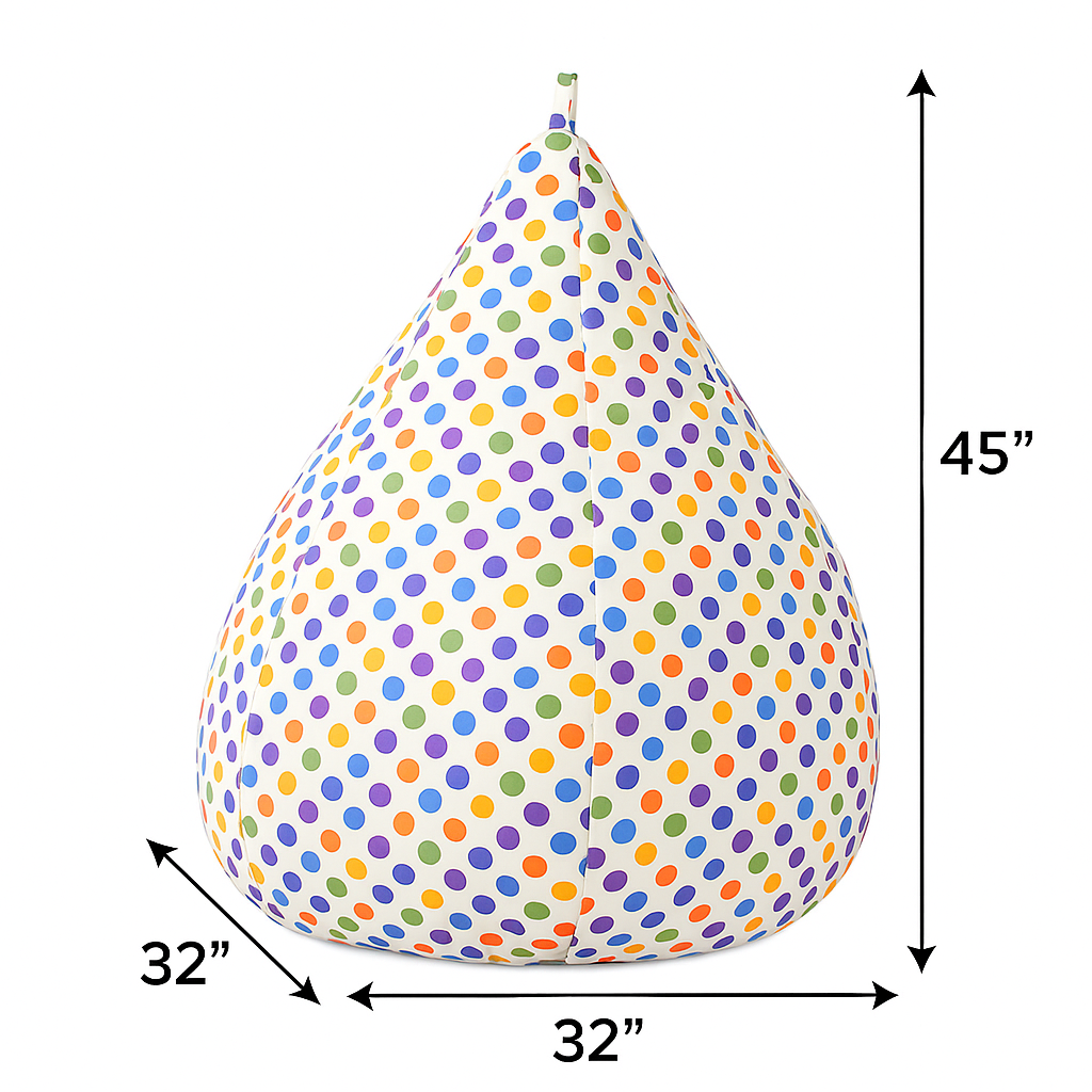 Style Homez Classic Cotton Canvas Polka Dots Printed Bean Bag Jumbo SAC  Size with Bean Bag Refill Fillers