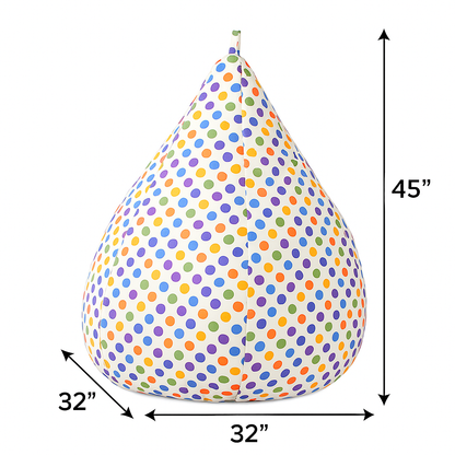 Style Homez Classic Cotton Canvas Polka Dots Printed Bean Bag Jumbo SAC  Size with Bean Bag Refill Fillers