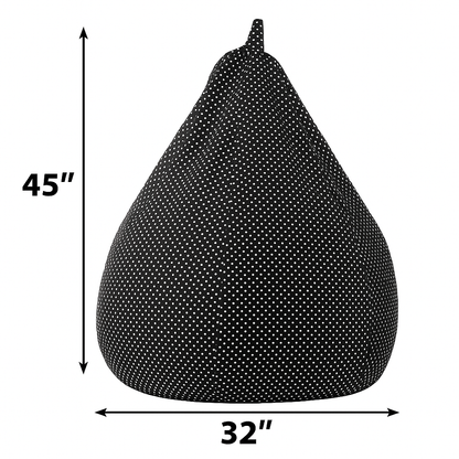 Style Homez Classic Cotton Canvas Polka Dots Printed Bean Bag Jumbo SAC  Size with Bean Bag Refill Fillers