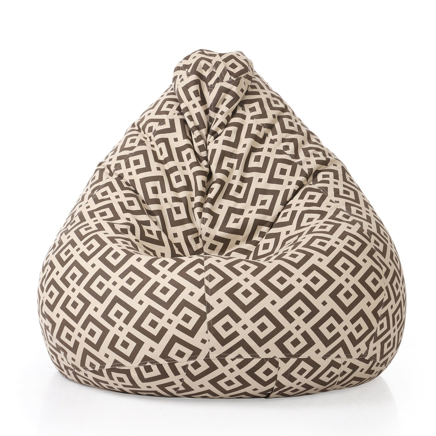 Style Homez Classic Cotton Canvas Geometric Printed Bean Bag Jumbo SAC Size with Bean Bag Refill Fillers