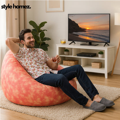 Style Homez CLASSIC BEAN BAG, Cotton Canvas Abstract Printed, Jumbo Size SAC, Cover Only