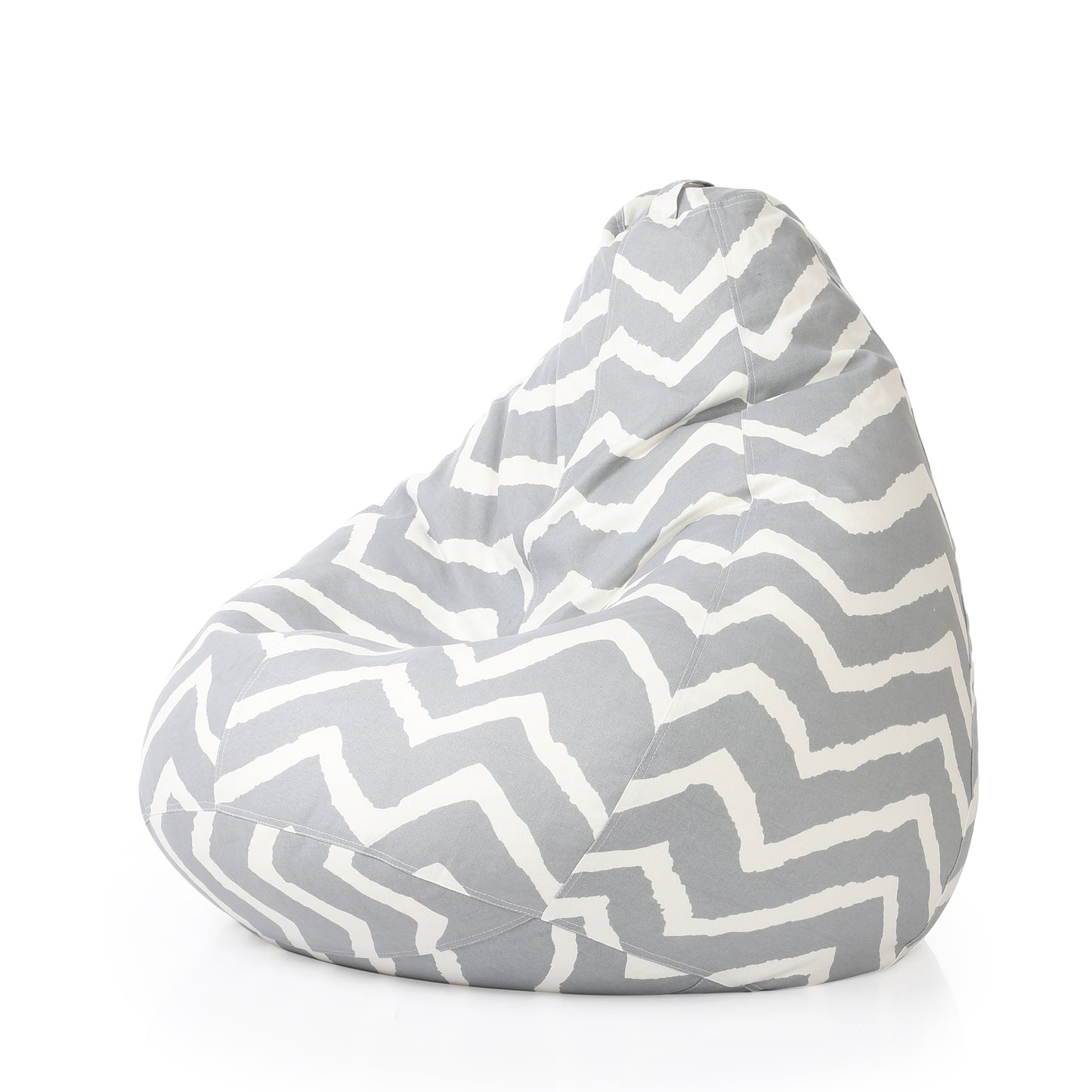 Style Homez Classic Cotton Canvas Stripes Printed Bean Bag Jumbo SAC Size with Bean Bag Refill Fillers