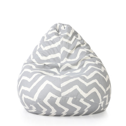 Style Homez Classic Cotton Canvas Stripes Printed Bean Bag Jumbo SAC Size with Bean Bag Refill Fillers