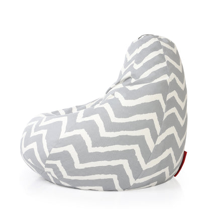 Style Homez Classic Cotton Canvas Stripes Printed Bean Bag Jumbo SAC Size with Bean Bag Refill Fillers