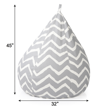 Style Homez Classic Cotton Canvas Stripes Printed Bean Bag Jumbo SAC Size with Bean Bag Refill Fillers