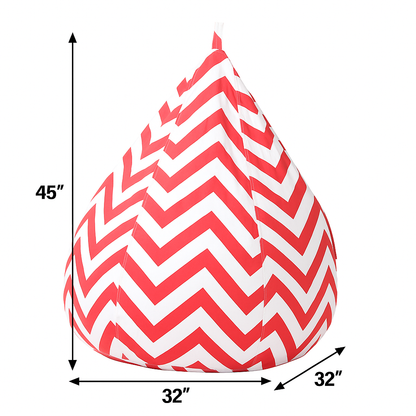 Style Homez Classic Cotton Canvas Stripes Printed Bean Bag Jumbo SAC Size with Bean Bag Refill Fillers