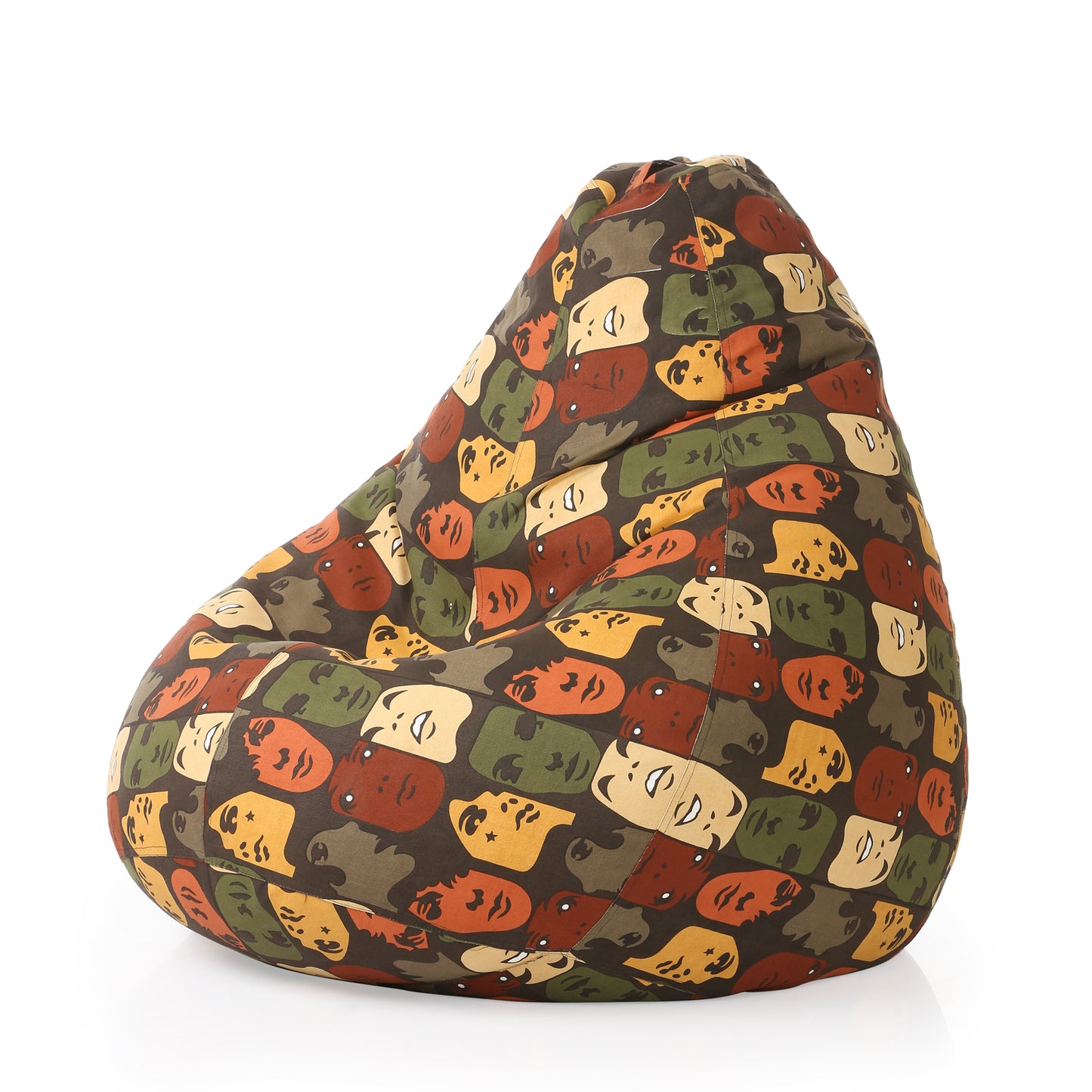 Style Homez Classic Cotton Canvas Abstract Printed Bean Bag Jumbo SAC Size with Bean Bag Refill Fillers