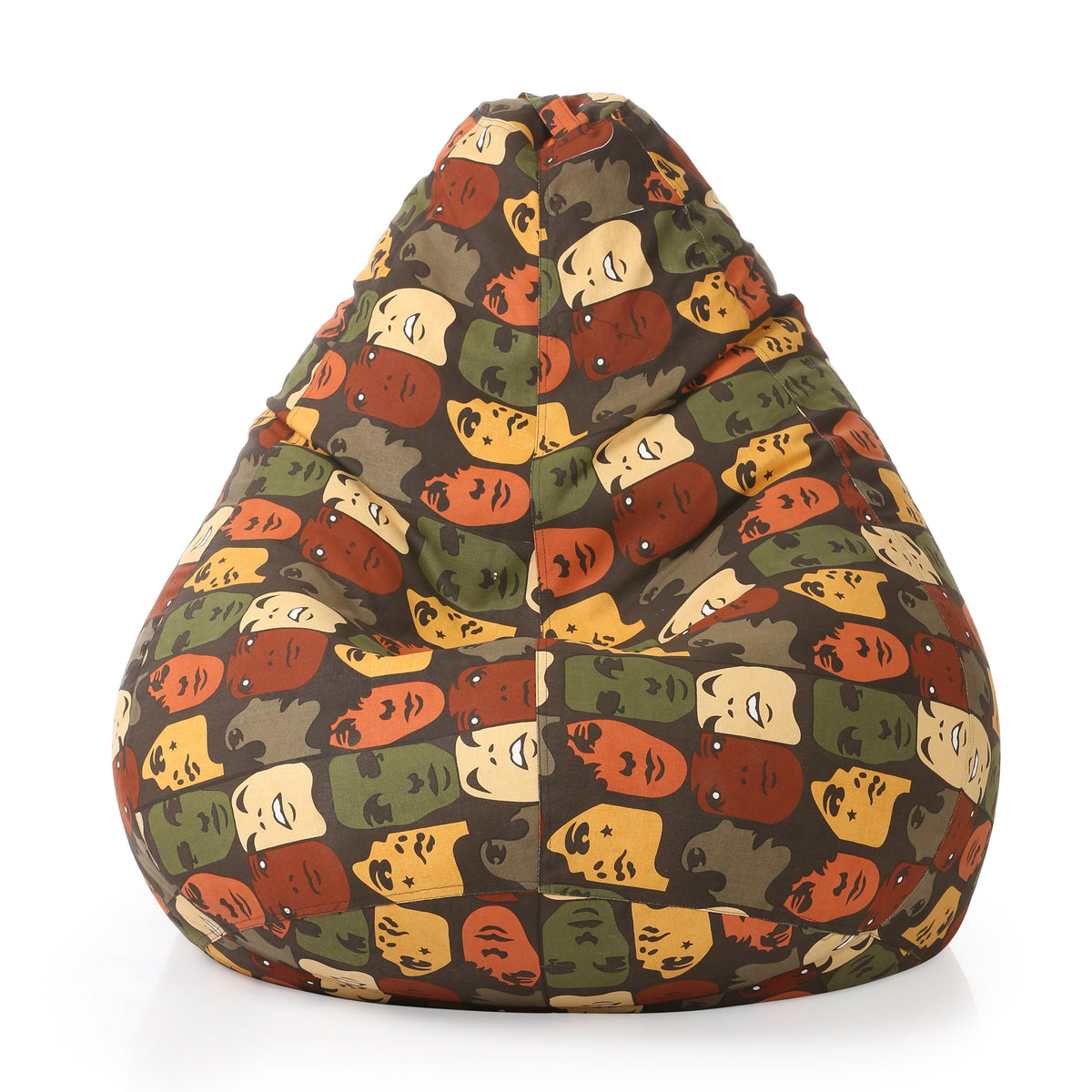 Style Homez Classic Cotton Canvas Abstract Printed Bean Bag Jumbo SAC Size with Bean Bag Refill Fillers