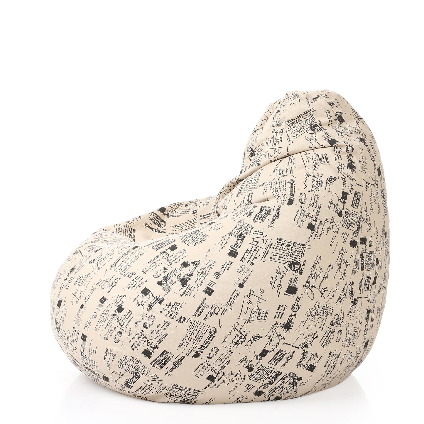 Style Homez Classic Cotton Canvas Abstract Printed Bean Bag Jumbo SAC Size with Bean Bag Refill Fillers