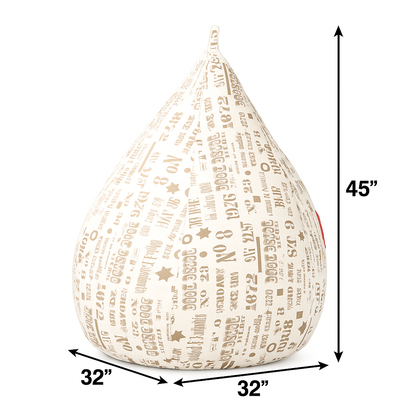 Style Homez Classic Cotton Canvas Abstract Printed Bean Bag Jumbo SAC Size with Bean Bag Refill Fillers