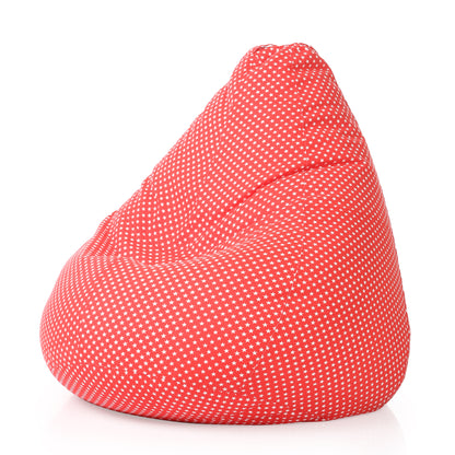 Style Homez Classic Cotton Canvas Star Printed Bean Bag Jumbo SAC Size with Bean Bag Refill Fillers