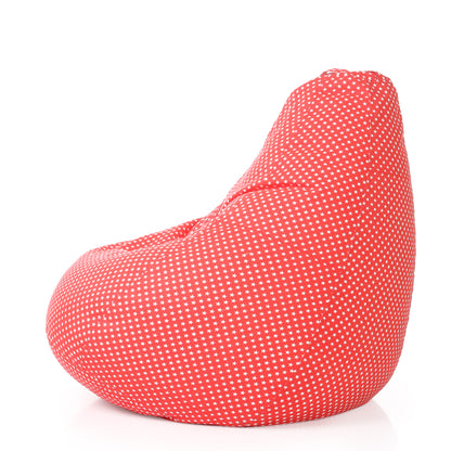 Style Homez Classic Cotton Canvas Star Printed Bean Bag Jumbo SAC Size with Bean Bag Refill Fillers