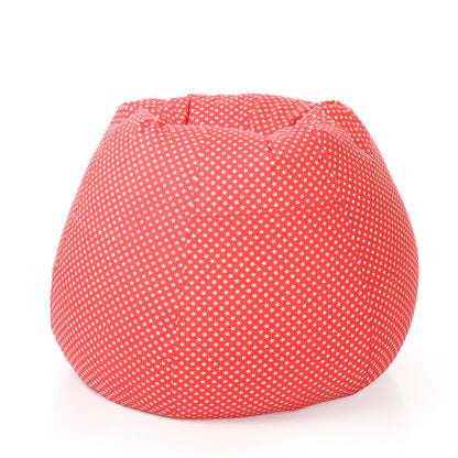 Style Homez Classic Cotton Canvas Star Printed Bean Bag Jumbo SAC Size with Bean Bag Refill Fillers