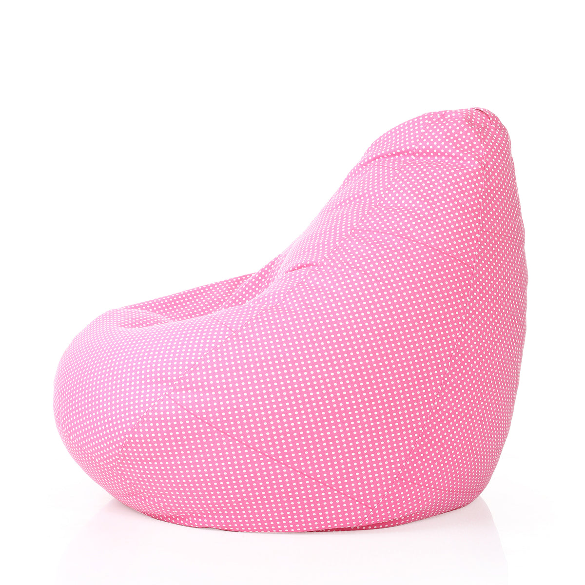 Style Homez Classic Cotton Canvas Polka Dots Printed Bean Bag Jumbo SAC Size with Bean Bag Refill Fillers