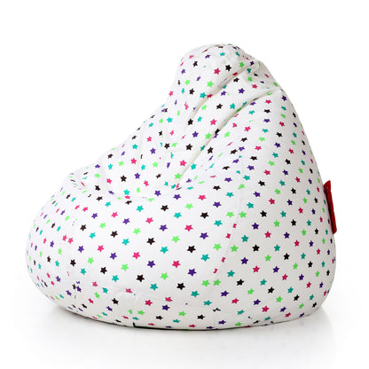 Style Homez CLASSIC BEAN BAG, Cotton Canvas Star Printed, Jumbo Size SAC, Cover Only