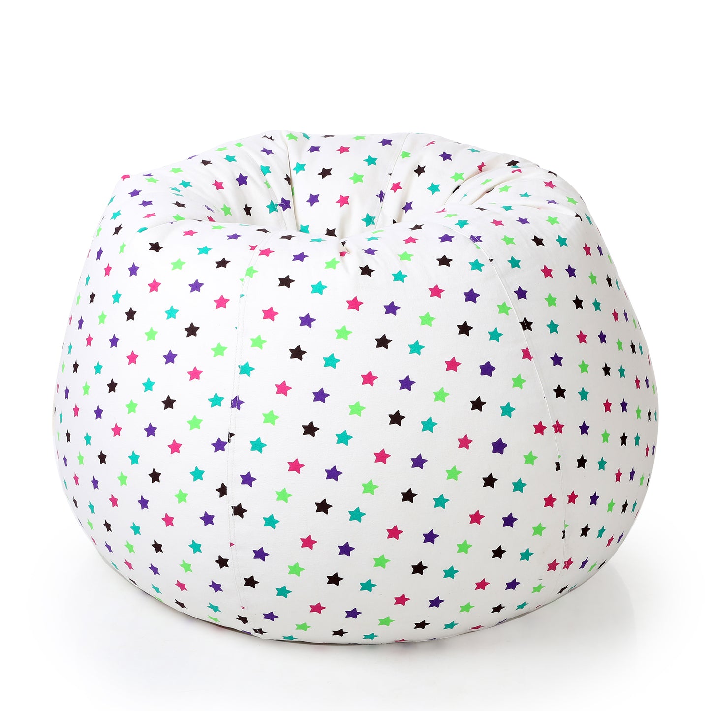 Style Homez Classic Cotton Canvas Star Printed Bean Bag Jumbo SAC Size with Bean Bag Refill Fillers