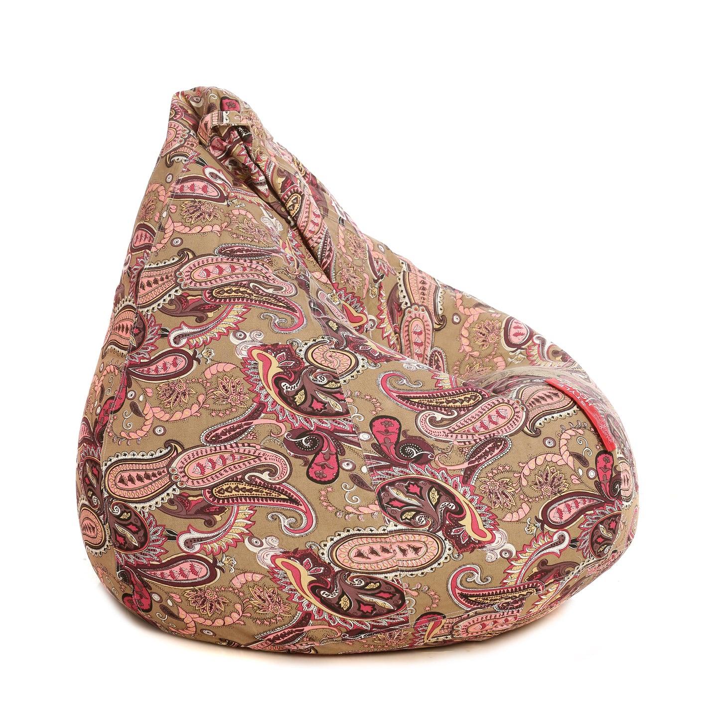 Style Homez Classic Cotton Canvas Paisley Printed Bean Bag Jumbo SAC Size with Bean Bag Refill Fillers