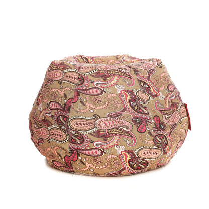 Style Homez Classic Cotton Canvas Paisley Printed Bean Bag Jumbo SAC Size with Bean Bag Refill Fillers
