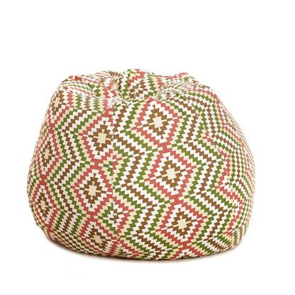 Style Homez Classic Cotton Canvas IKAT Printed Bean Bag Jumbo SAC Size with Bean Bag Refill Fillers