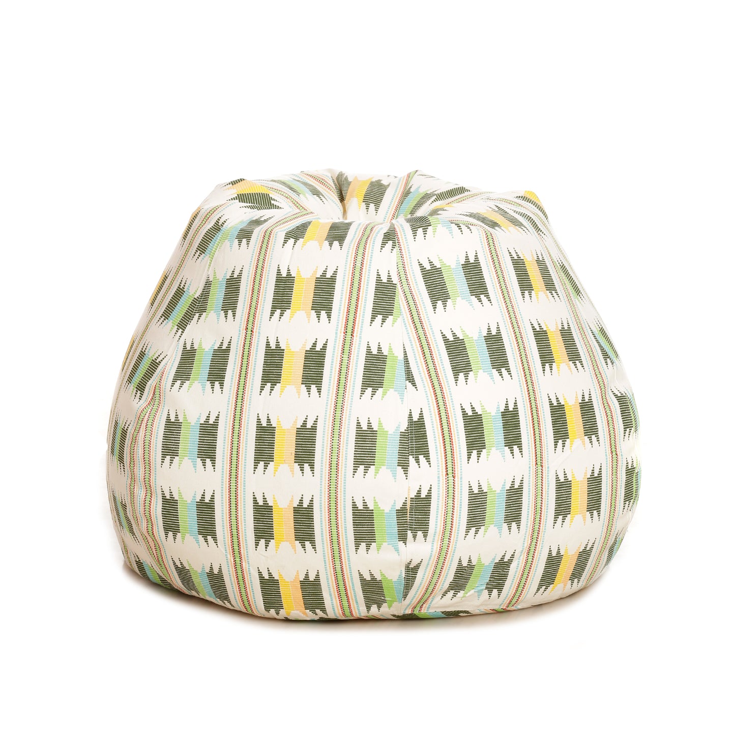 Style Homez Classic Cotton Canvas IKAT Printed Bean Bag Jumbo SAC Size with Bean Bag Refill Fillers