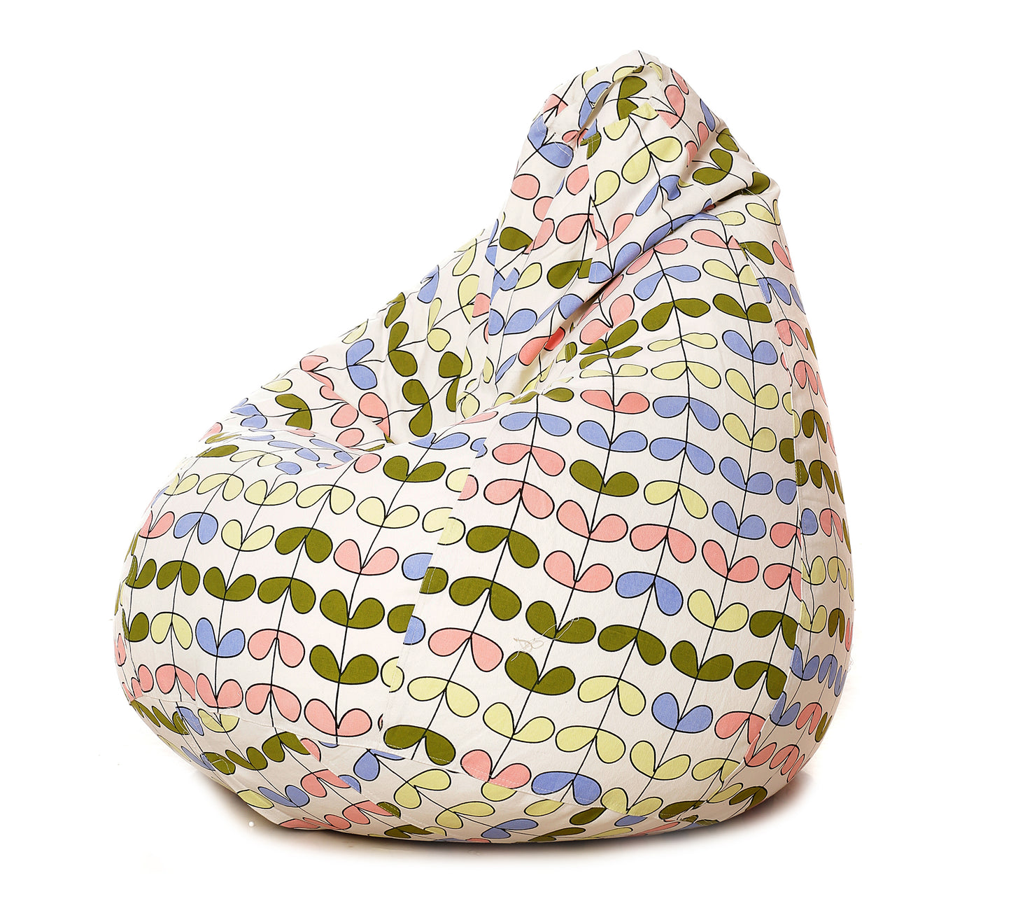 Style Homez Classic Cotton Canvas Abstract Printed Bean Bag Jumbo SAC Size with Bean Bag Refill Fillers