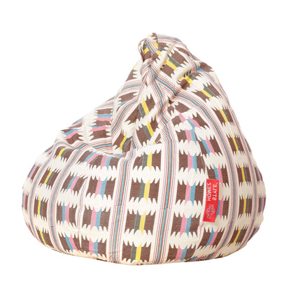 Style Homez CLASSIC BEAN BAG, Cotton Canvas IKAT Printed,  Jumbo Size SAC, Cover Only