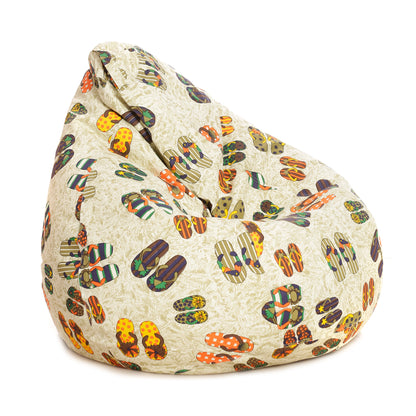 Style Homez Classic Cotton Canvas Abstract Printed Bean Bag Jumbo SAC Size with Bean Bag Refill Fillers