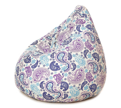 Style Homez Classic Cotton Canvas Paisley Printed Bean BagJumbo SAC Size with Bean Bag Refill Fillers