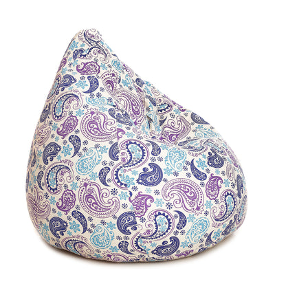 Style Homez Classic Cotton Canvas Paisley Printed Bean BagJumbo SAC Size with Bean Bag Refill Fillers