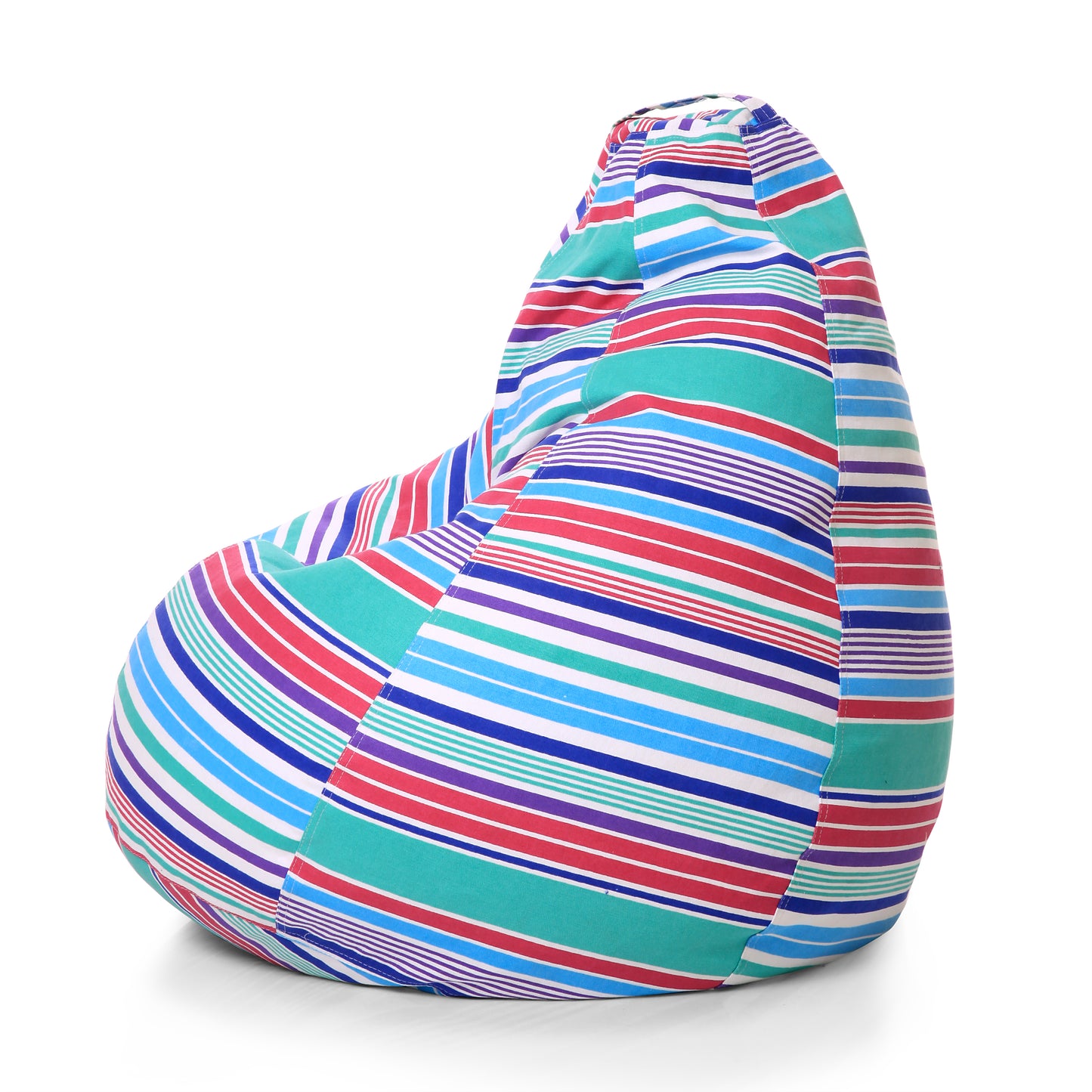 Style Homez Classic Premium Cotton Canvas Stripes Printed Bean Bag XL Size Filled with Beans Fillers