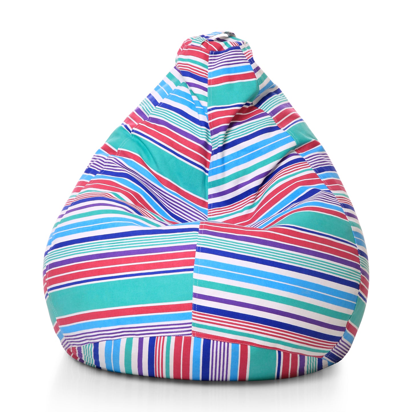 Style Homez Classic Premium Cotton Canvas Stripes Printed Bean Bag XL Size Filled with Beans Fillers