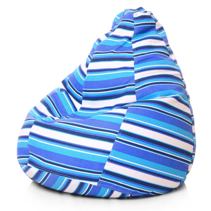 Style Homez Classic Premium Cotton Canvas Stripes Printed Bean Bag XL Size Filled with Beans Fillers