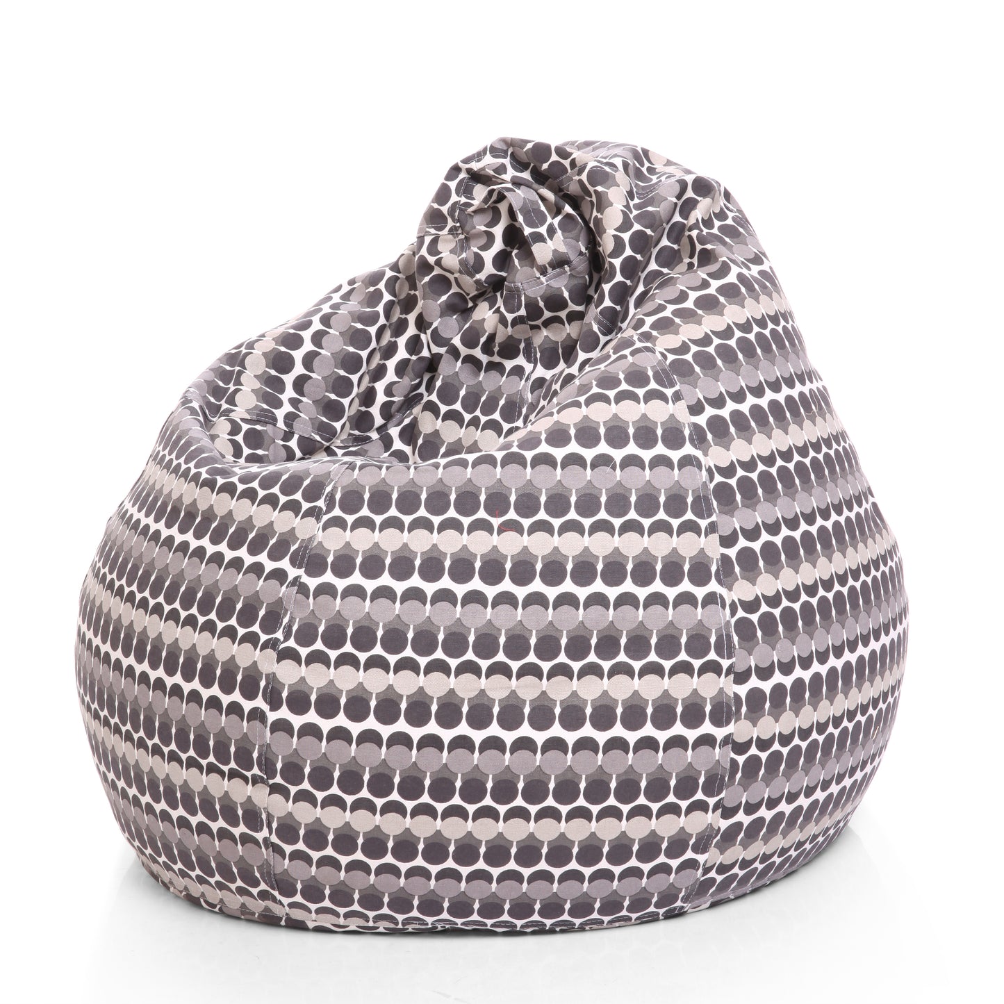 Style Homez Classic Premium Cotton Canvas Polka Dots Printed Bean Bag XL Size Filled with Beans Fillers