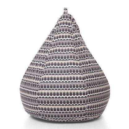 Style Homez Classic Premium Cotton Canvas Polka Dots Printed Bean Bag XL Size Filled with Beans Fillers