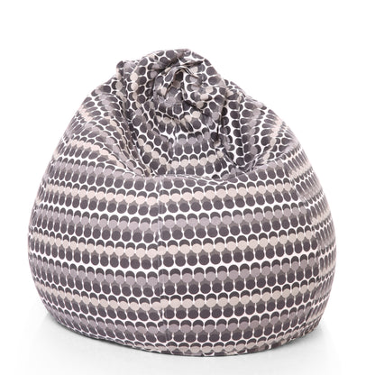 Style Homez Classic Premium Cotton Canvas Polka Dots Printed Bean Bag XL Size Filled with Beans Fillers