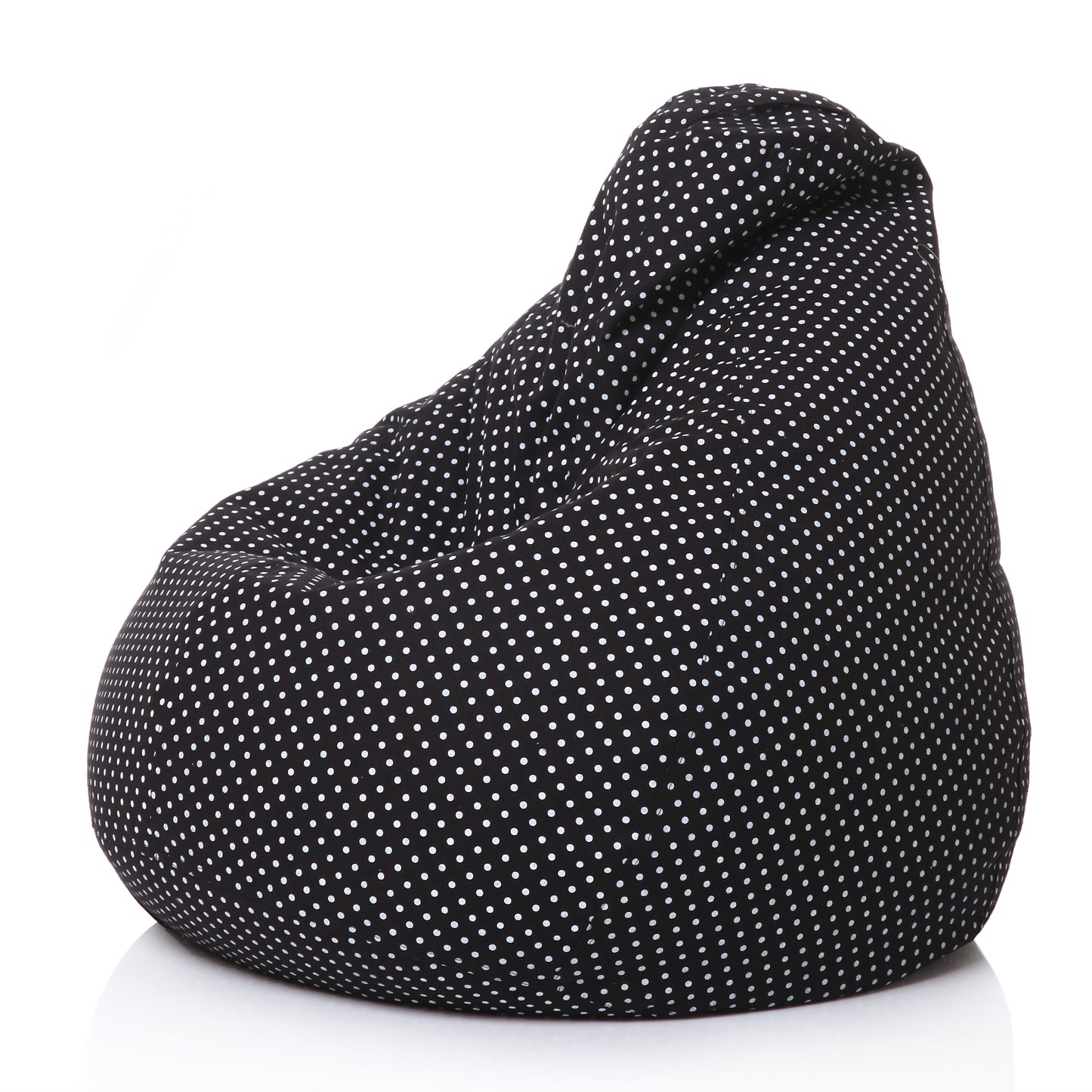 Style Homez Classic Premium Cotton Canvas Polka Dots Printed Bean Bag XL Size Filled with Beans Fillers