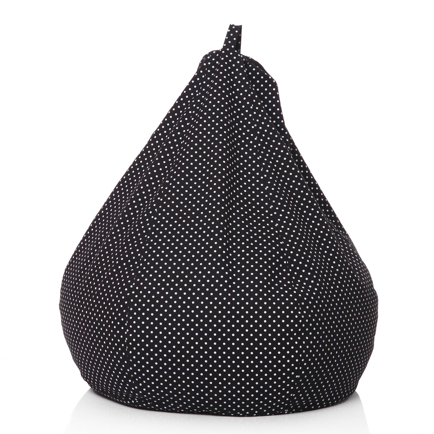 Style Homez Classic Premium Cotton Canvas Polka Dots Printed Bean Bag XL Size Filled with Beans Fillers