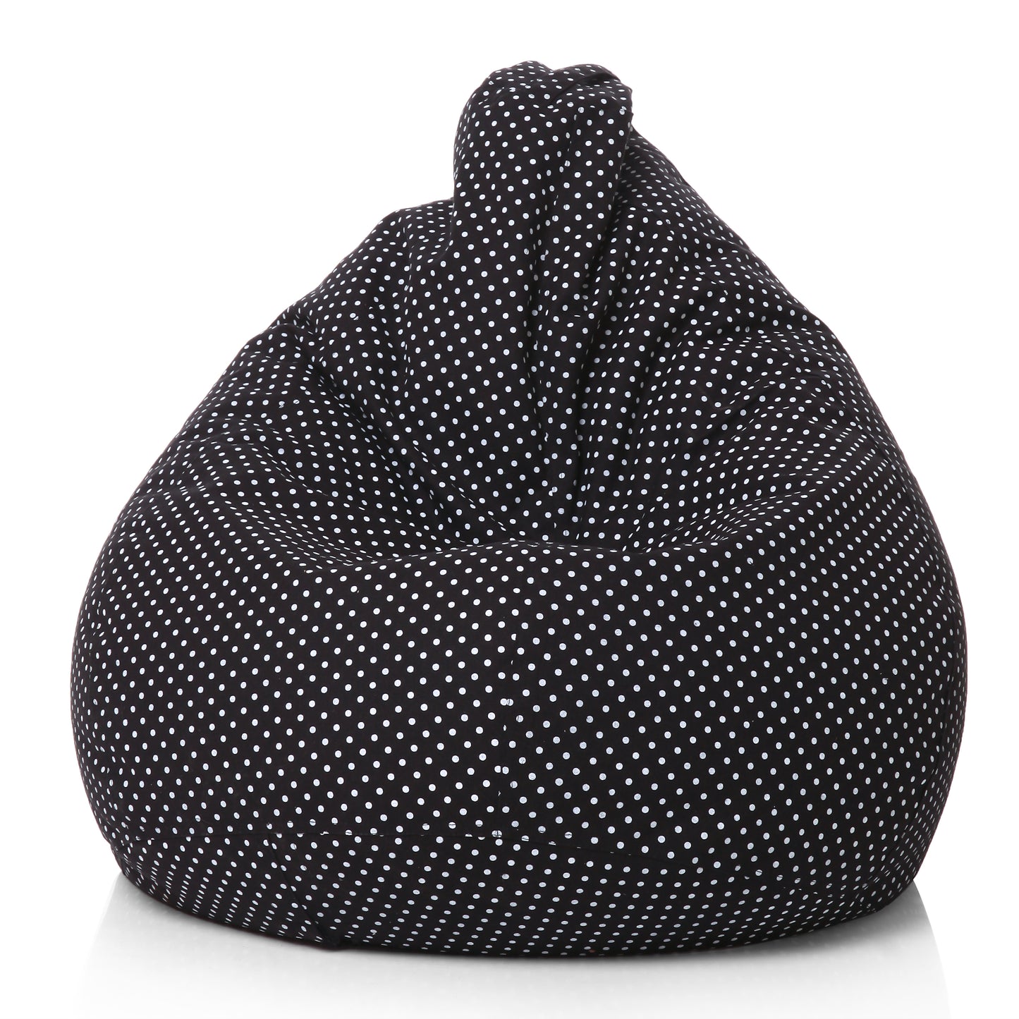 Style Homez Classic Premium Cotton Canvas Polka Dots Printed Bean Bag XL Size Filled with Beans Fillers