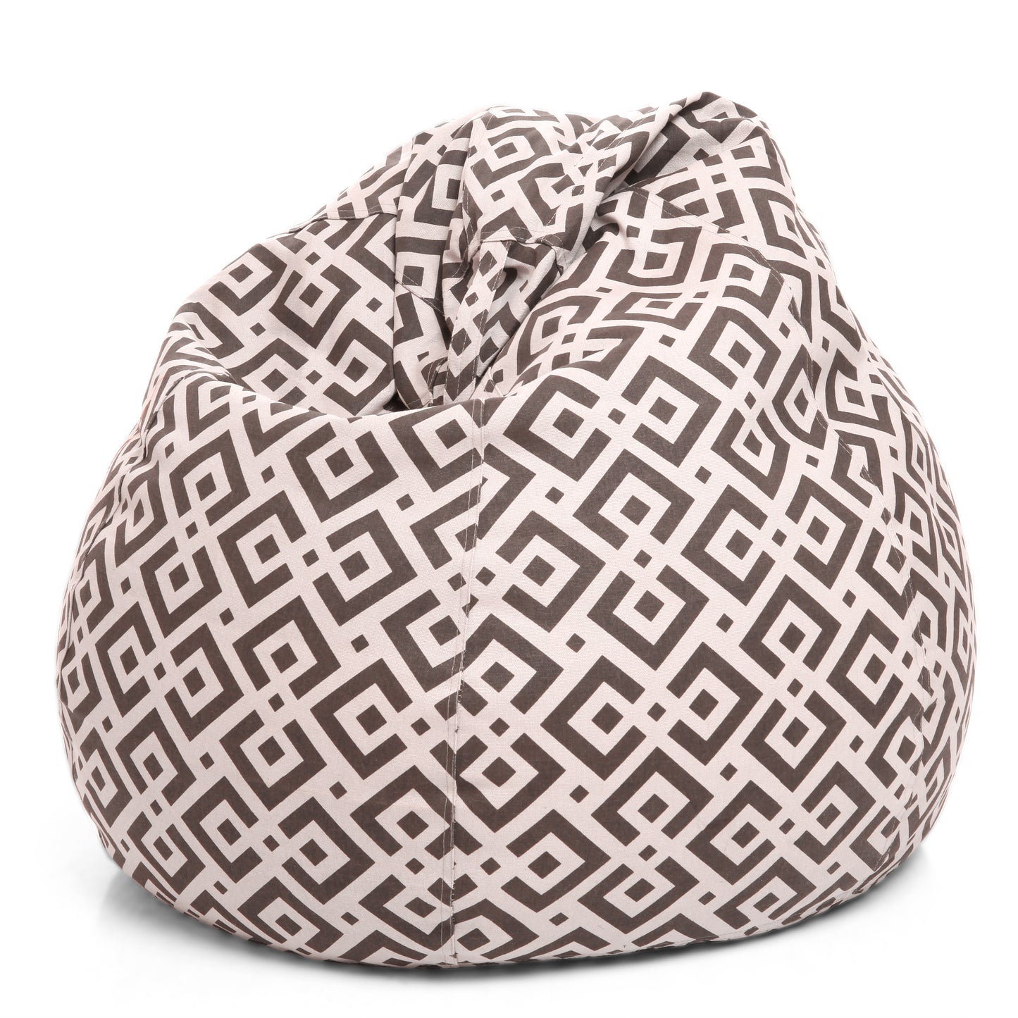 Style Homez Classic Premium Cotton Canvas Geometric Printed Bean Bag XL Size Filled with Beans Fillers
