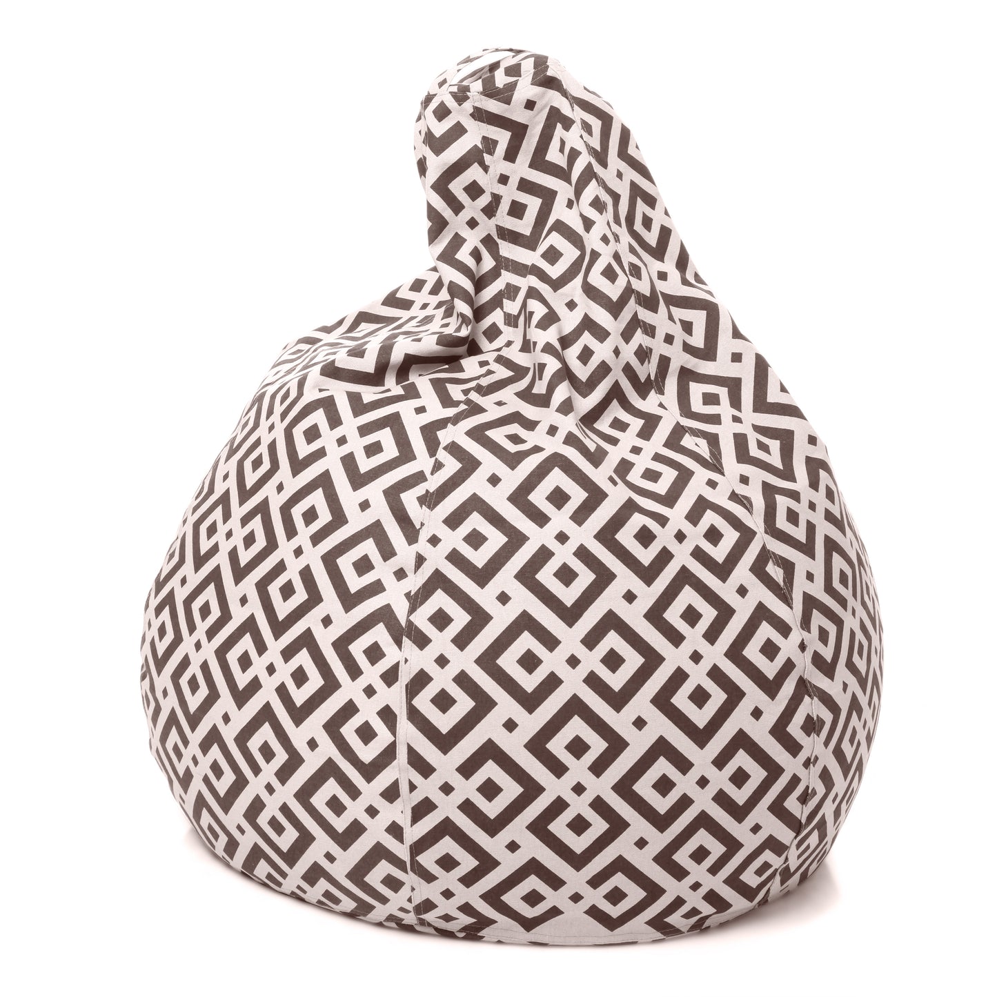 Style Homez Classic Premium Cotton Canvas Geometric Printed Bean Bag XL Size Filled with Beans Fillers