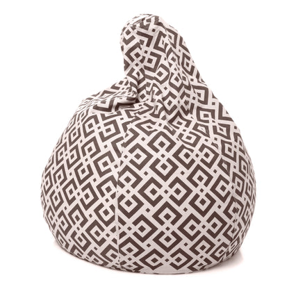 Style Homez Classic Premium Cotton Canvas Geometric Printed Bean Bag XL Size Filled with Beans Fillers