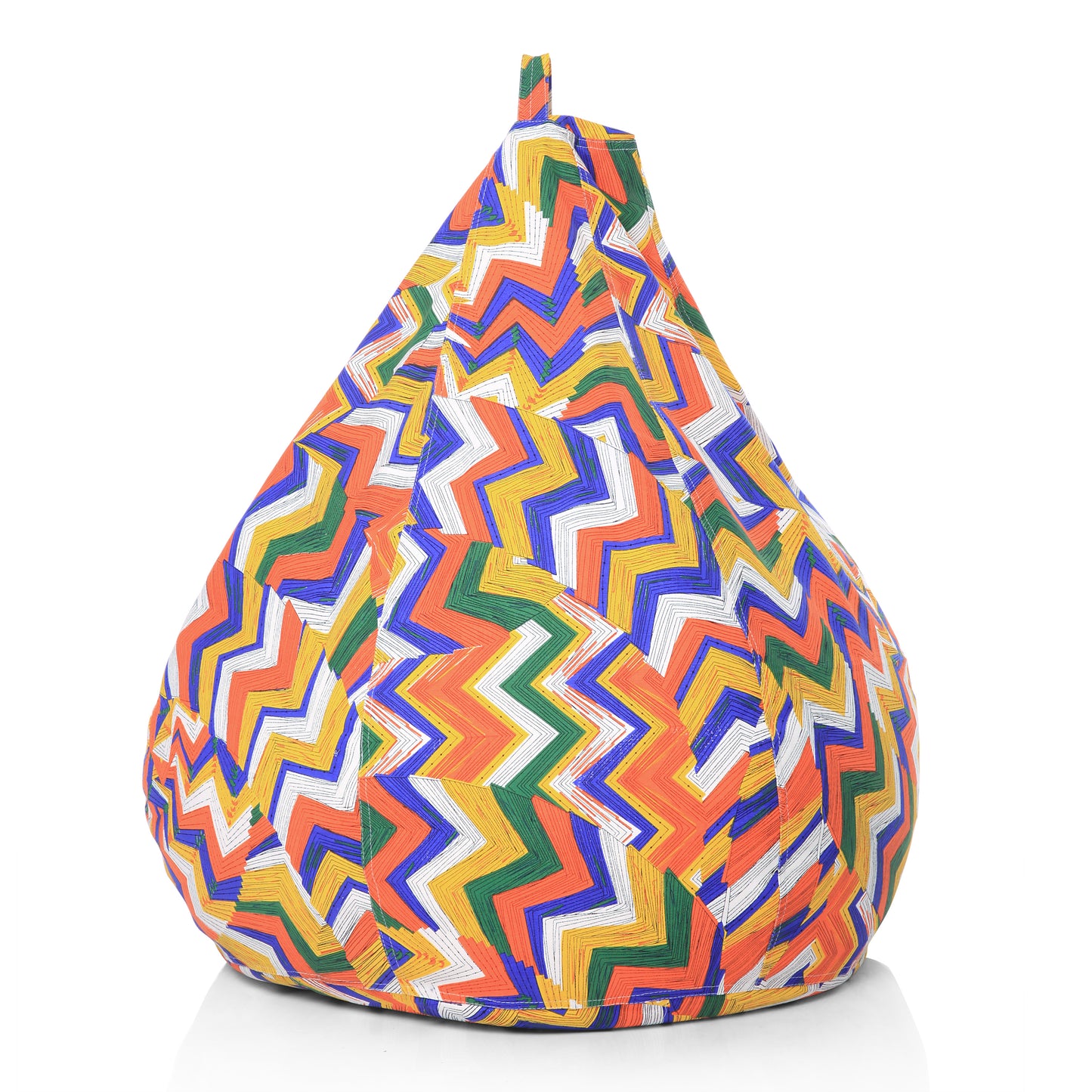 Style Homez Classic Premium Cotton Canvas Geometric Printed Bean Bag XL Size Filled with Beans Fillers
