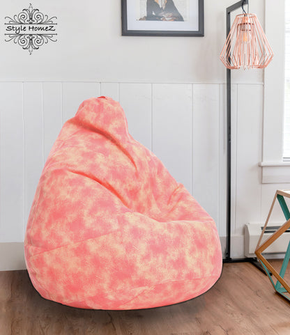 Style Homez Classic Premium Cotton Canvas Abstract Printed Bean Bag XL Size Filled with Beans Fillers