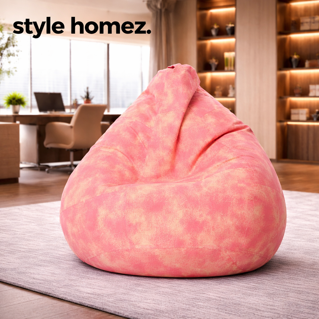 Style Homez Classic Premium Cotton Canvas Abstract Printed Bean Bag XL Size Filled with Beans Fillers
