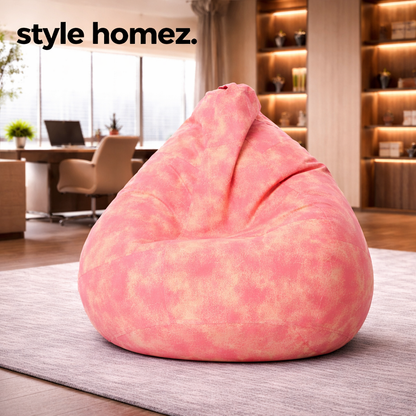 Style Homez Classic Premium Cotton Canvas Abstract Printed Bean Bag XL Size Filled with Beans Fillers