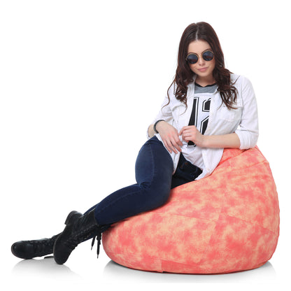 Style Homez Classic Premium Cotton Canvas Abstract Printed Bean Bag XL Size Filled with Beans Fillers