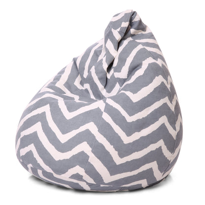 Style Homez Classic Premium Cotton Canvas Stripes Printed Bean Bag XL Size Filled with Beans Fillers