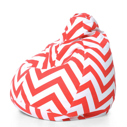 Style Homez Classic Premium Cotton Canvas Stripes Printed Bean Bag XL Size Filled with Beans Fillers