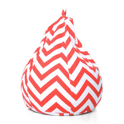Style Homez Classic Premium Cotton Canvas Stripes Printed Bean Bag XL Size Filled with Beans Fillers